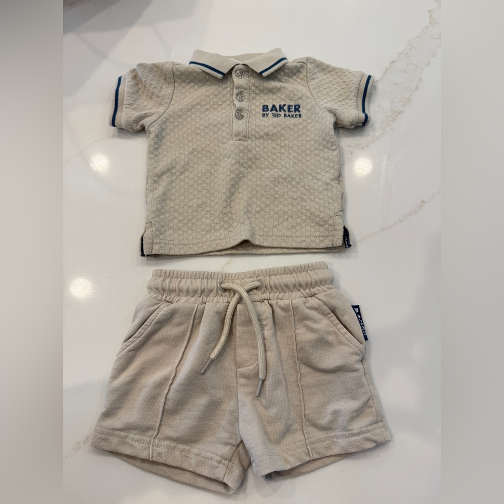 BAKER by Ted Baker baby boy two piece polo tee and shorts set